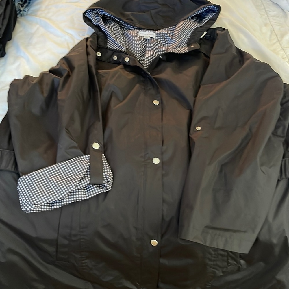 Susan Graver water-Resistant Hooded Jacket with Gingham Print